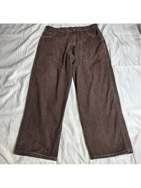 Men's Vintage PJ Mark Brown Jeans Waist 42x32 with White Stitching